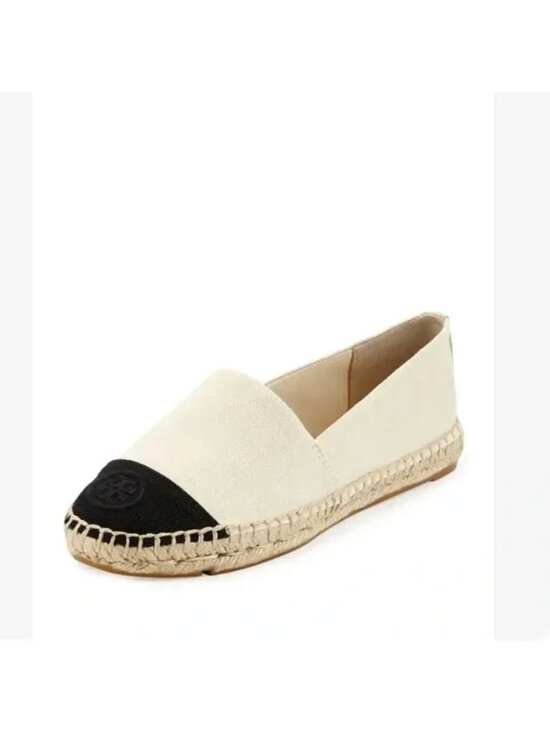 Tory Burch Shoes - Tory Burch Cap Toe Canvas Espadrille Flats, Size 5.5